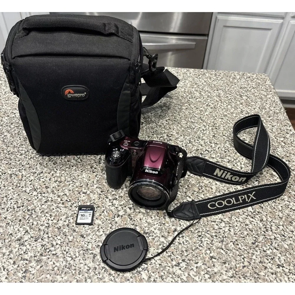 Nikon COOLPIX L820 16.0MP Digital Camera Tested Working Purple + Bag, A+